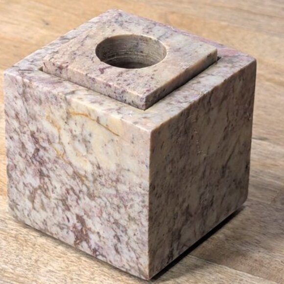 Vintage MCM Stone Cube Candle Holders - Picture 5 of 5